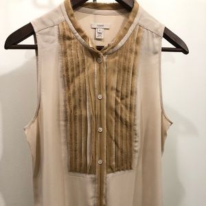 J Crew Silk Ruffle Sleeveless Top